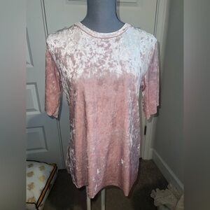 Pink velvet t shirt